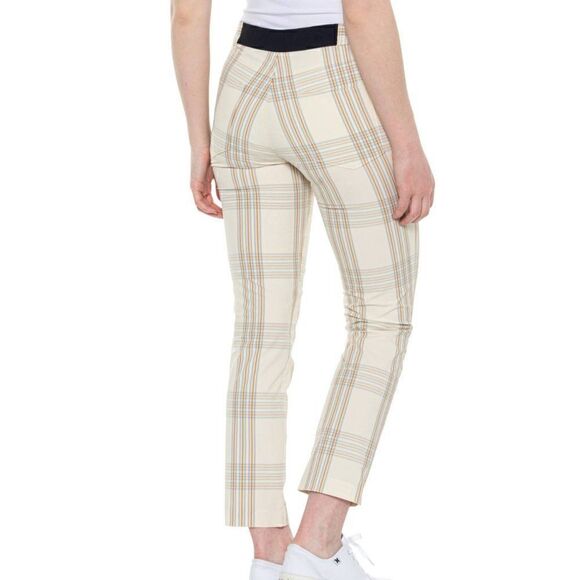 Peter Millar Womens Dynamite Technical Plaid Golf Pants Size 0 Ivory NEW 28 Inch - Picture 1 of 10
